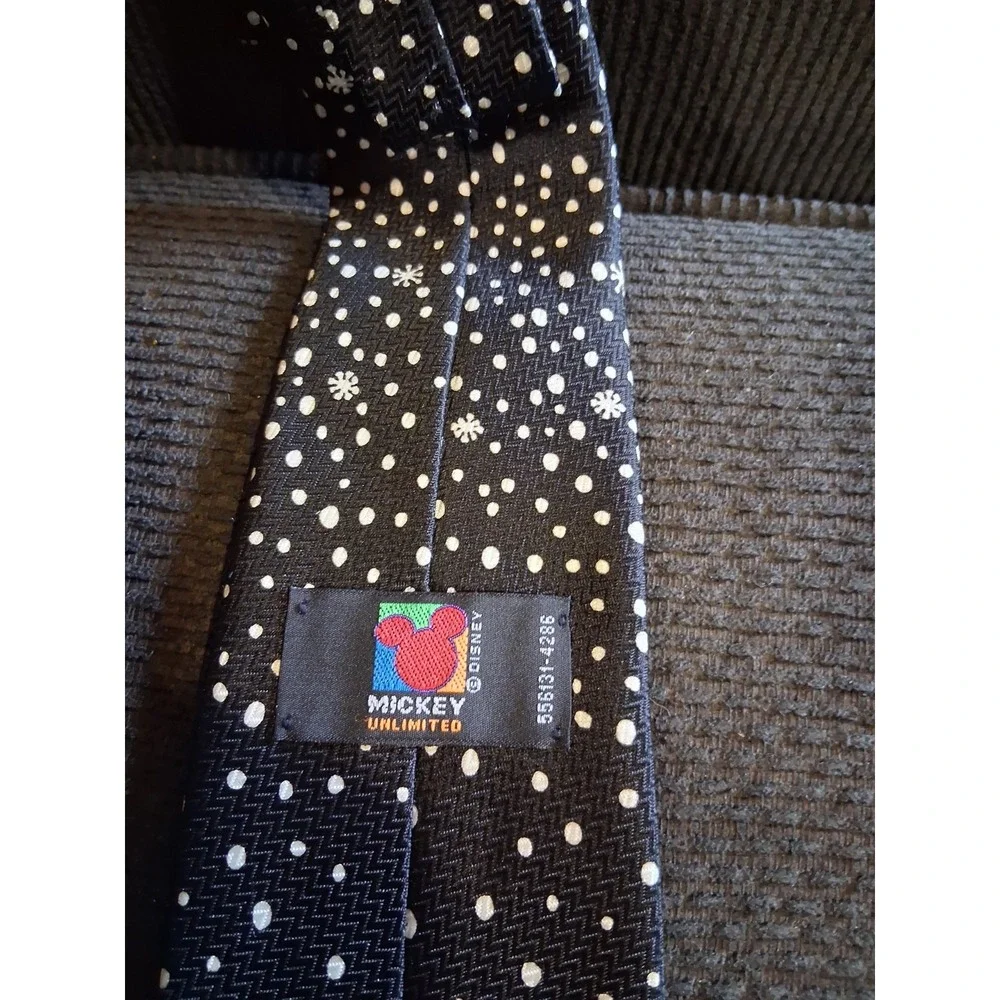 Disney Mickey Unlimited Vintage Christmas Tie‎ Goofy Donald Pattern Necktie Blue